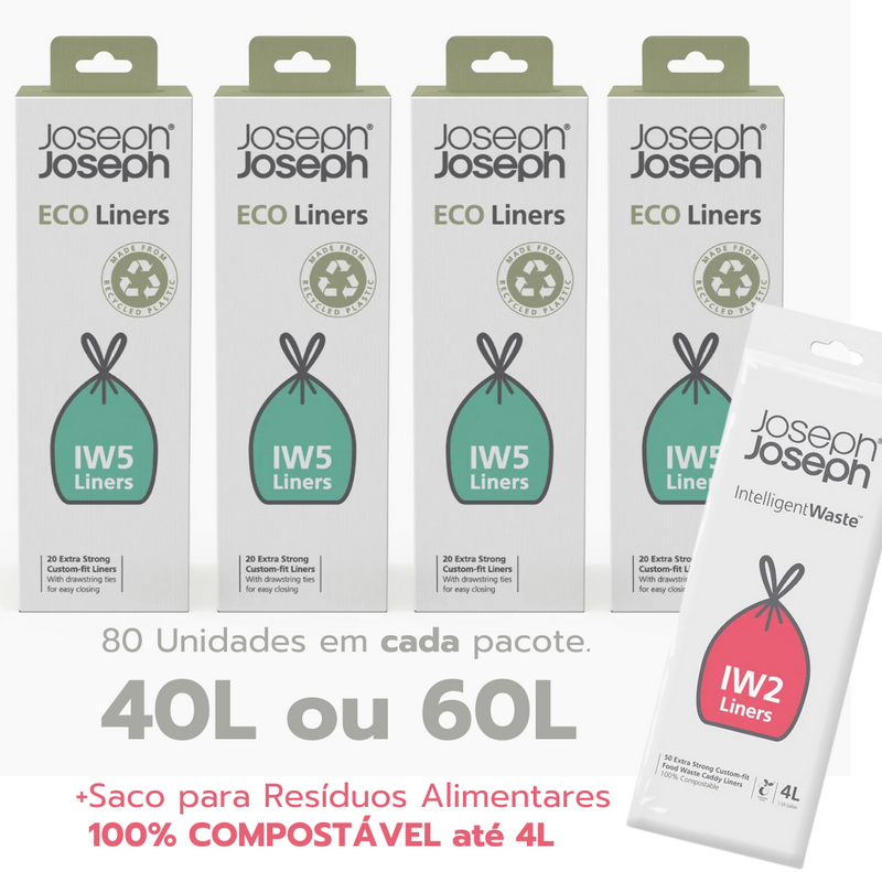 50 Sacos de lixo Totem 60L ou 40l  + Saco de lixo orgânicos