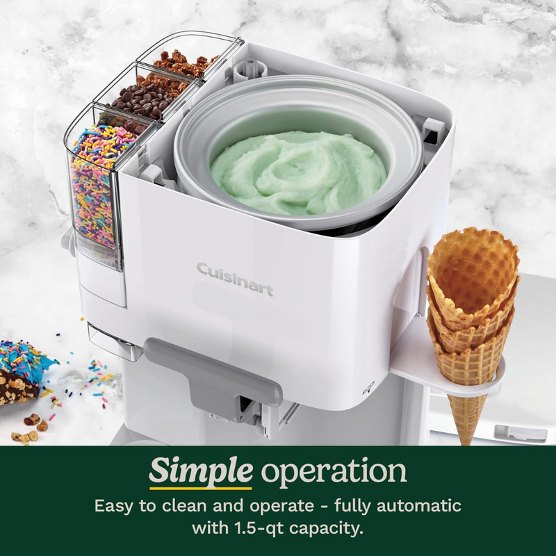 Máquina de Sorvete e Gelato Cuisinart 2.5 Litros + Brinde Livro com 60 Receitas de Gelato Italiano (QUEIMA DE ESTOQUE)