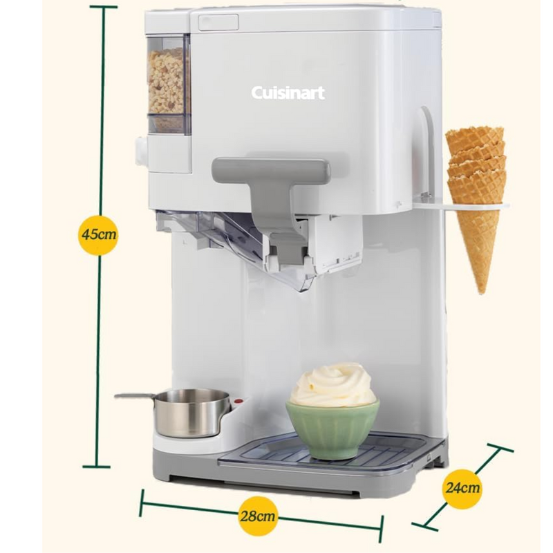 Máquina de Sorvete e Gelato Cuisinart 2.5 Litros + Brinde Livro com 60 Receitas de Gelato Italiano (QUEIMA DE ESTOQUE)