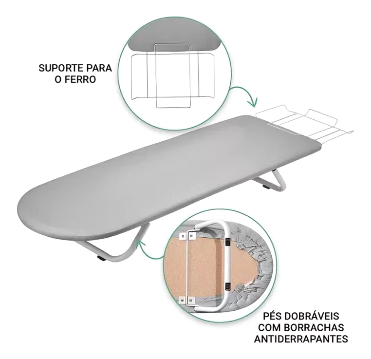 PassaSmart™ - Tábua de Passar Dobrável e Prática