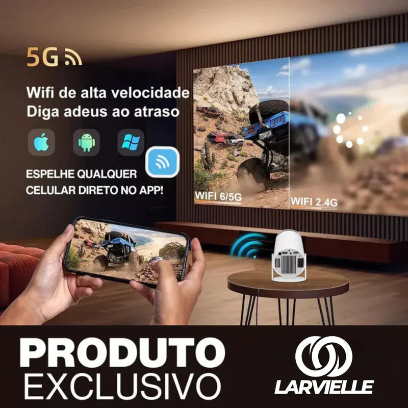 Projetor Portátil 4K Larvielle - ORIGINAL