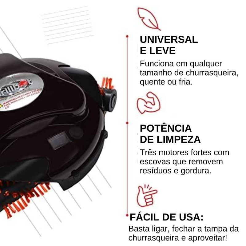 Grillbot PRO Limpa Grelha: Robô de Limpeza Inteligente para Churrasqueiras | Todos os Tamanhos