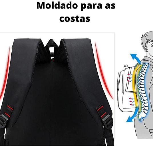 Mochila Masculina para Notebook Com USB