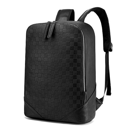 Mochila Xadrez Couro Unissex - Luxe